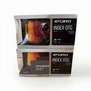 2 Giro Index 2.0‎ OTG Snow Goggles Black Frame Vivid Ember Lens - New with Box